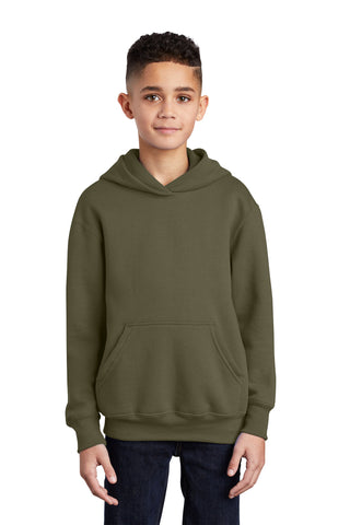 Port & Company Youth Core Fleece Pullover Hooded Sweatshirt (Olive Drab Green)