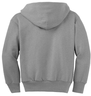 Port & Company Youth Core Fleece Full-Zip Hooded Sweatshirt (Athletic Heather)