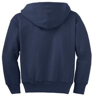 Port & Company Youth Core Fleece Full-Zip Hooded Sweatshirt (Navy)