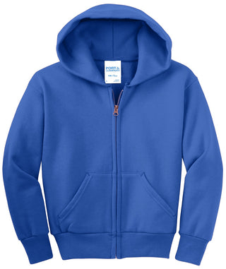 Port & Company Youth Core Fleece Full-Zip Hooded Sweatshirt (Royal)