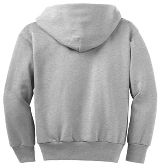 Port & Company Youth Core Fleece Full-Zip Hooded Sweatshirt (Ash)