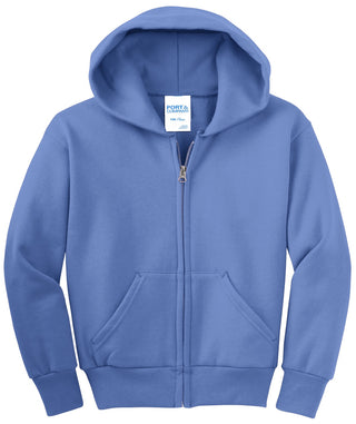 Port & Company Youth Core Fleece Full-Zip Hooded Sweatshirt (Carolina Blue)