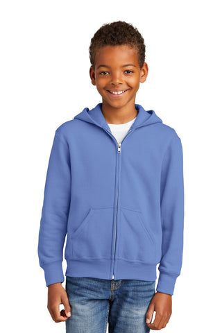 Port & Company Youth Core Fleece Full-Zip Hooded Sweatshirt (Carolina Blue)