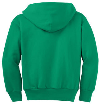 Port & Company Youth Core Fleece Full-Zip Hooded Sweatshirt (Kelly)