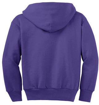 Port & Company Youth Core Fleece Full-Zip Hooded Sweatshirt (Purple)