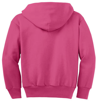 Port & Company Youth Core Fleece Full-Zip Hooded Sweatshirt (Sangria)