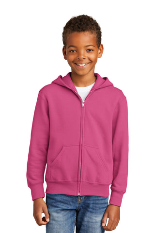 Port & Company Youth Core Fleece Full-Zip Hooded Sweatshirt (Sangria)