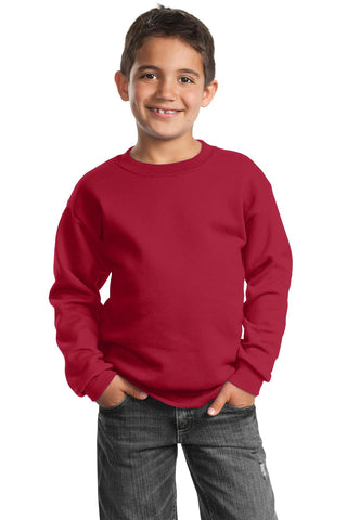 Port & Company Youth Core Fleece Crewneck Sweatshirt (Red)