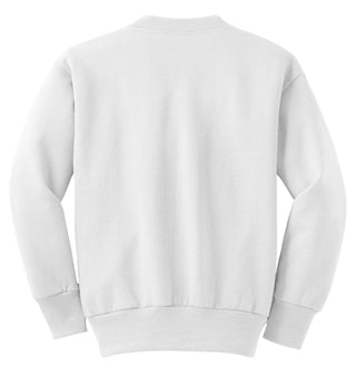 Port & Company Youth Core Fleece Crewneck Sweatshirt (White)