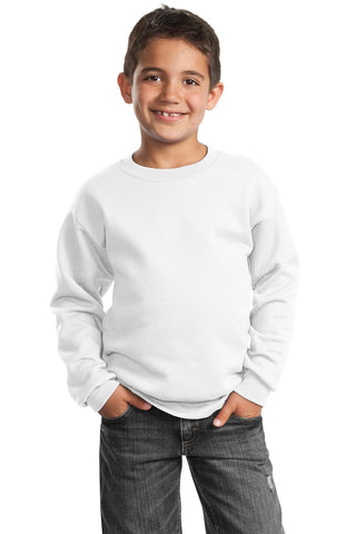 Port & Company Youth Core Fleece Crewneck Sweatshirt (White)