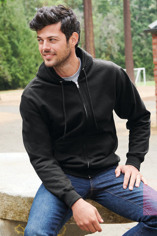 Port & Company Essential Fleece Full-Zip Hooded Sweatshirt (Athletic Heather)