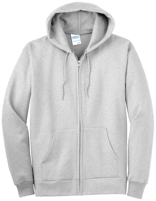 Port & Company Essential Fleece Full-Zip Hooded Sweatshirt (Ash)