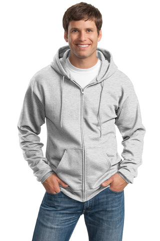 Port & Company Tall Essential Fleece Full-Zip Hooded Sweatshirt (Ash)