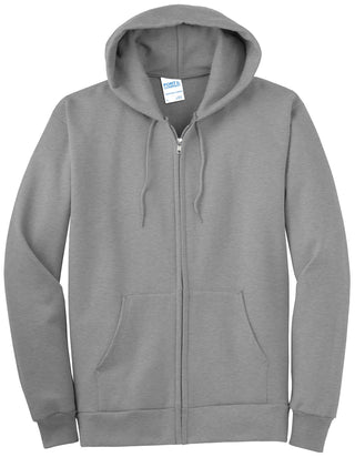 Port & Company Essential Fleece Full-Zip Hooded Sweatshirt (Athletic Heather)
