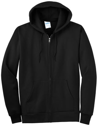 Port & Company Essential Fleece Full-Zip Hooded Sweatshirt (Jet Black)