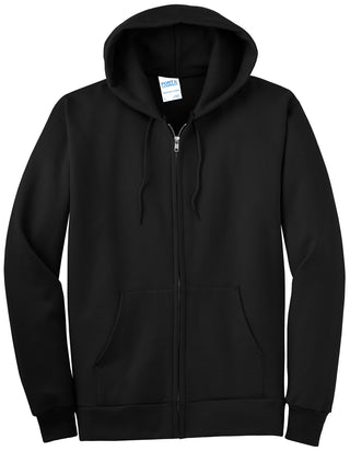 Port & Company Tall Essential Fleece Full-Zip Hooded Sweatshirt (Jet Black)