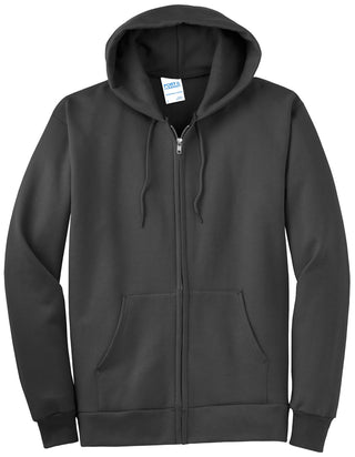 Port & Company Tall Essential Fleece Full-Zip Hooded Sweatshirt (Charcoal)