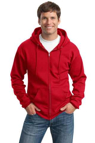 Port & Company Tall Essential Fleece Full-Zip Hooded Sweatshirt (Red)