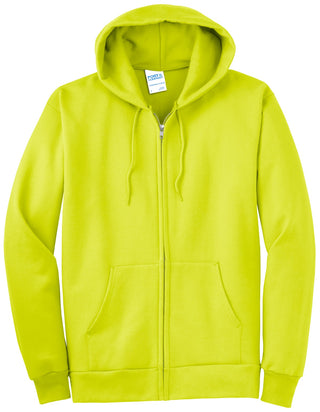 Port & Company Essential Fleece Full-Zip Hooded Sweatshirt (Safety Green)