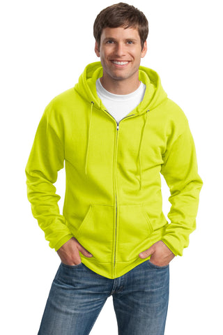 Port & Company Tall Essential Fleece Full-Zip Hooded Sweatshirt (Safety Green)