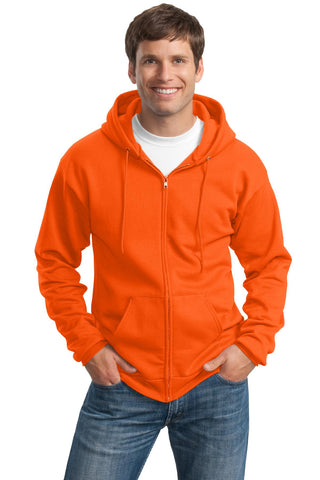 Port & Company Tall Essential Fleece Full-Zip Hooded Sweatshirt (Safety Orange)