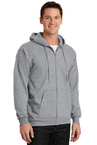 Port & Company Essential Fleece Full-Zip Hooded Sweatshirt (Athletic Heather)