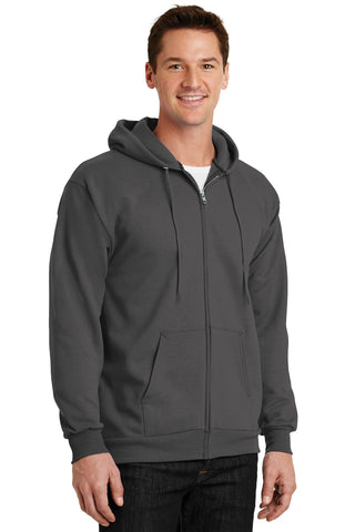 Port & Company Essential Fleece Full-Zip Hooded Sweatshirt (Charcoal)