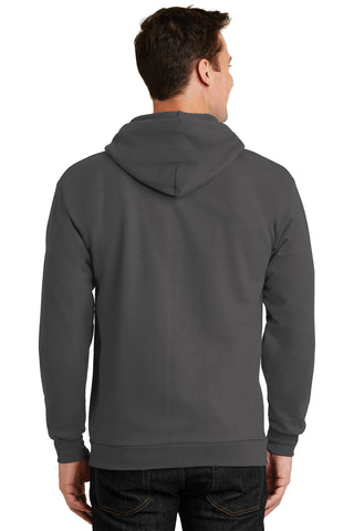 Port & Company Essential Fleece Full-Zip Hooded Sweatshirt (Charcoal)