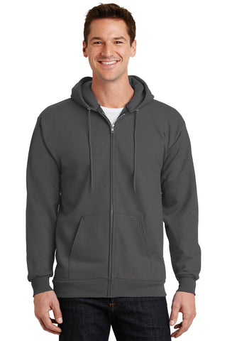 Port & Company Essential Fleece Full-Zip Hooded Sweatshirt (Charcoal)