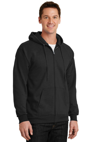 Port & Company Essential Fleece Full-Zip Hooded Sweatshirt (Jet Black)