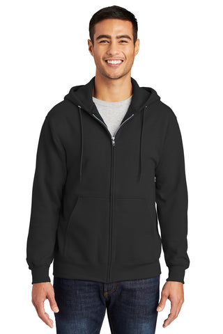 Port & Company Tall Essential Fleece Full-Zip Hooded Sweatshirt (Jet Black)