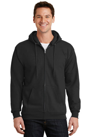 Port & Company Essential Fleece Full-Zip Hooded Sweatshirt (Jet Black)