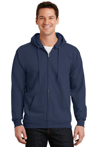 Port & Company Essential Fleece Full-Zip Hooded Sweatshirt (Navy)