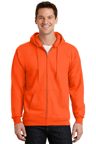 Port & Company Essential Fleece Full-Zip Hooded Sweatshirt (Safety Orange)