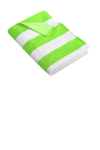 Port Authority Cabana Stripe Beach Towel (Bright Lime)