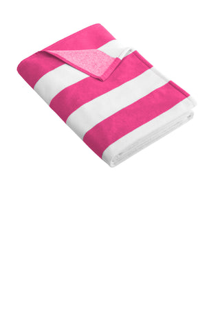 Port Authority Cabana Stripe Beach Towel (Tropical Pink)