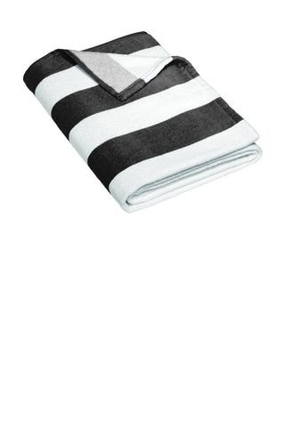 Port Authority Value Cabana Stripe Beach Towel (Black)