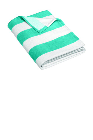 Port Authority Value Cabana Stripe Beach Towel (Bright Seafoam)