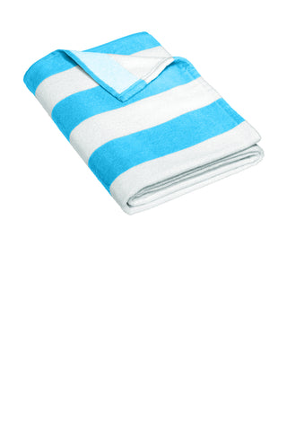 Port Authority Value Cabana Stripe Beach Towel (Turquoise)