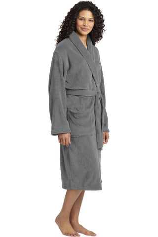 Port Authority Plush Microfleece Shawl Collar Robe (Deep Smoke)