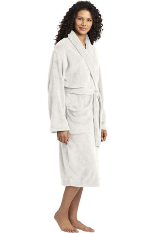 Port Authority Plush Microfleece Shawl Collar Robe (Marshmallow)