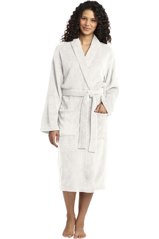 Port Authority Plush Microfleece Shawl Collar Robe (Marshmallow)