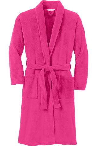 Port Authority Plush Microfleece Shawl Collar Robe (Pink Raspberry)