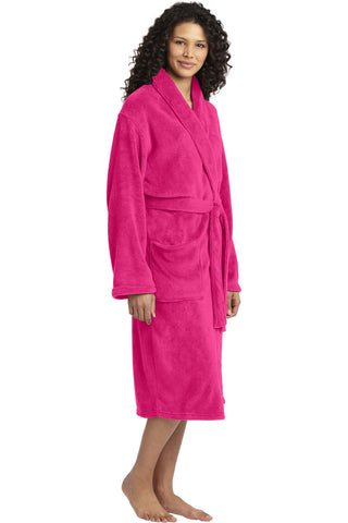 Port Authority Plush Microfleece Shawl Collar Robe (Pink Raspberry)