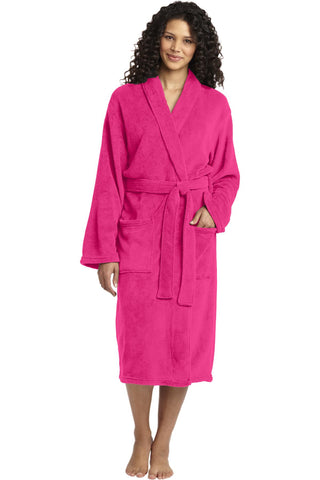 Port Authority Plush Microfleece Shawl Collar Robe (Pink Raspberry)