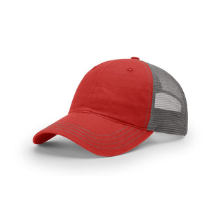 Richardson Garment Washed Trucker (Red/Charcoal)