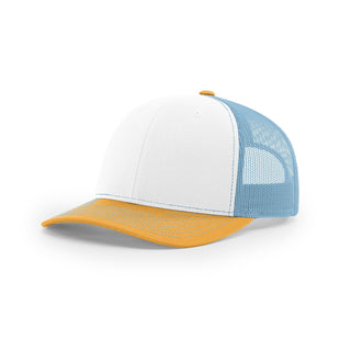 Richardson Trucker (White/Columbia Blue/Yellow)