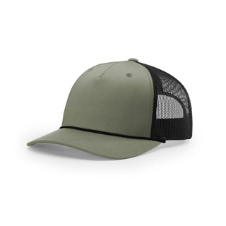 Richardson Five Panel Trucker With Rope (Loden/Black/Black)