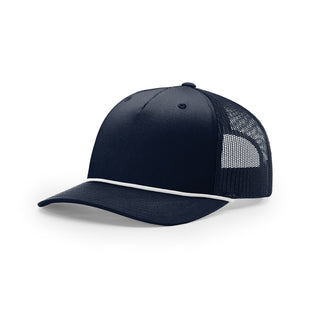 Richardson Five Panel Trucker With Rope (Navy/White)