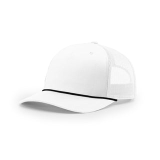 Richardson Five Panel Trucker With Rope (White/Black)